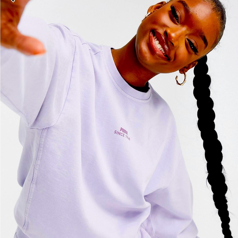 Brand New With Tags Puma Washed Lilac Sweatshirt, Size M Women’s